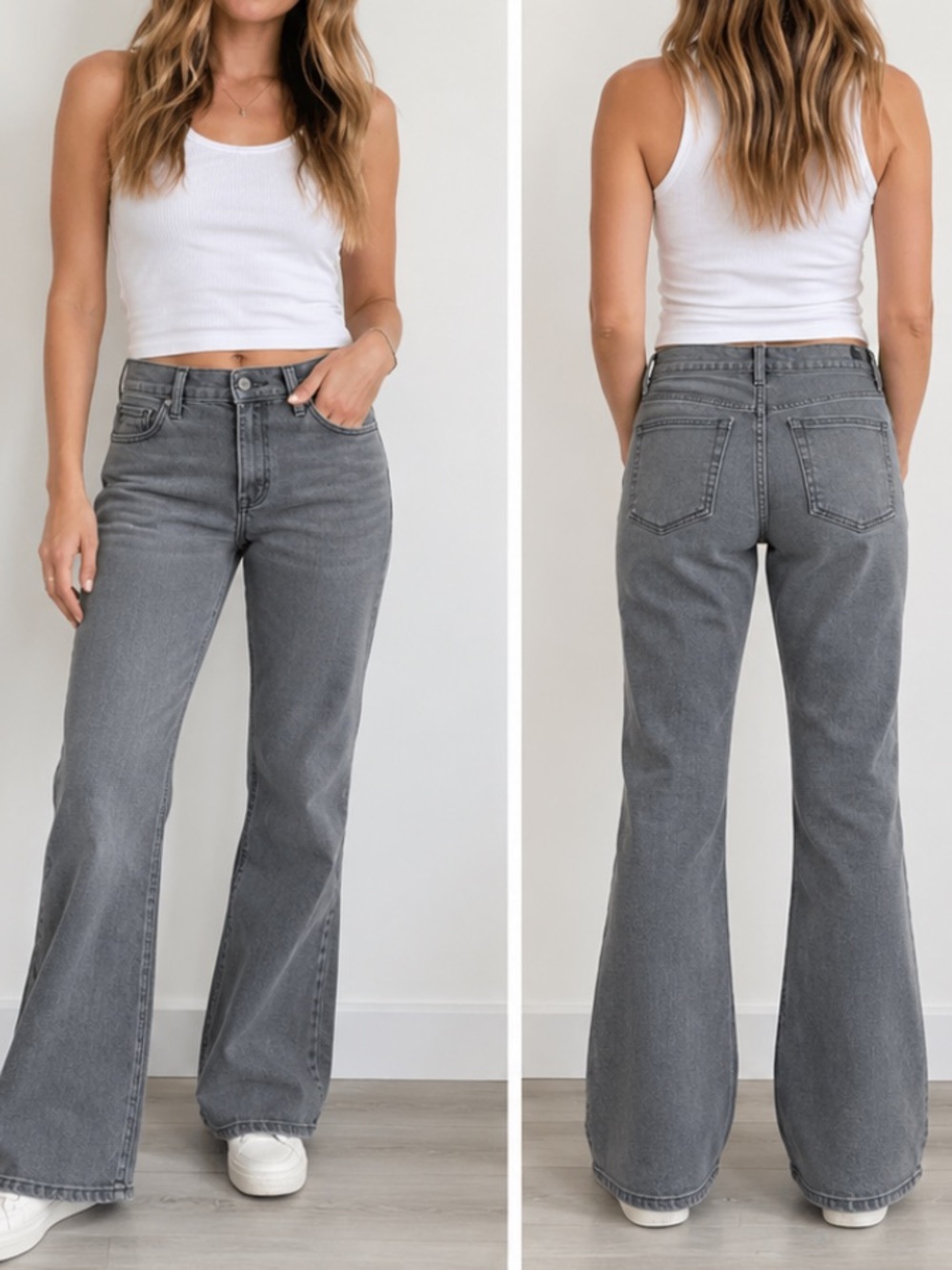 Etica Women’s Dark Gray Flare Jeans size 28 cotton
